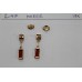 Handmade 18 Kt Yellow Gold Earrings with Real Red Garnet Gemstones